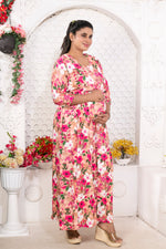 Soft Rayon4-IN-ONE Mom's Feeding & Casual Wear| Pre & Post Maternity Wear | Fancy Long Frock | Best Choice for Pregnancy Women (FIO-F)