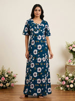 MANGAI Premium Cotton Printed Pleated Model Half Sleeve 4XL Size Shrinkage Free Nighties (4PZ)