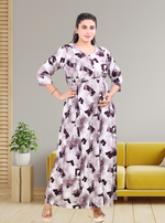 Soft Rayon4-IN-ONE Mom's Feeding & Casual Wear| Pre & Post Maternity Wear | Fancy Long Frock | Best Choice for Pregnancy Women (FIO-F)
