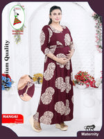 Soft Rayon4-IN-ONE Mom's Feeding & Casual Wear| Pre & Post Maternity Wear | Fancy Long Frock | Best Choice for Pregnancy Women (FIO-F)