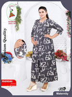 Soft Rayon4-IN-ONE Mom's Feeding & Casual Wear| Pre & Post Maternity Wear | Fancy Long Frock | Best Choice for Pregnancy Women (FIO-F)