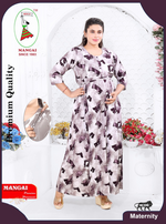 Soft Rayon4-IN-ONE Mom's Feeding & Casual Wear| Pre & Post Maternity Wear | Fancy Long Frock | Best Choice for Pregnancy Women (FIO-F)
