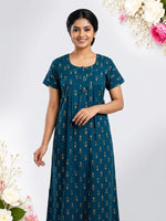 MANGAI Cotton Printed Pleated Model Half Sleeve 3XL Size Shrinkage Free Nighties (3PZ)