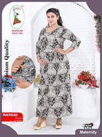 Soft Rayon4-IN-ONE Mom's Feeding & Casual Wear| Pre & Post Maternity Wear | Fancy Long Frock | Best Choice for Pregnancy Women (FIO-F)