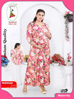 Soft Rayon4-IN-ONE Mom's Feeding & Casual Wear| Pre & Post Maternity Wear | Fancy Long Frock | Best Choice for Pregnancy Women (FIO-F)