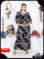 Soft Rayon4-IN-ONE Mom's Feeding & Casual Wear| Pre & Post Maternity Wear | Fancy Long Frock | Best Choice for Pregnancy Women (FIO-F)