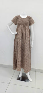 Crush Smocking Nighties for Stylish Women | Soft wrinkled texture Smocking Model | Rounded neck with Side Pocket | Daily wear Nighties for trendy women (PPL)