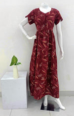 Stylish Alpine FULL FROCK Model Nighties| Fancy Sleeves & Neck Pattern| Side Pocket with Back Tie Rope | Perfect Nightwear Trendy Women's (FRK)