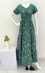 Stylish Alpine FULL FROCK Model Nighties| Fancy Sleeves & Neck Pattern| Side Pocket with Back Tie Rope | Perfect Nightwear Trendy Women's (FRK)