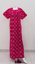 MANGAI Cotton Straight Zip Feeding Nighty |Post Pregnancy | Comfort and Style | Pleated Model | Soft Cotton Feeding Nighties (PSF)