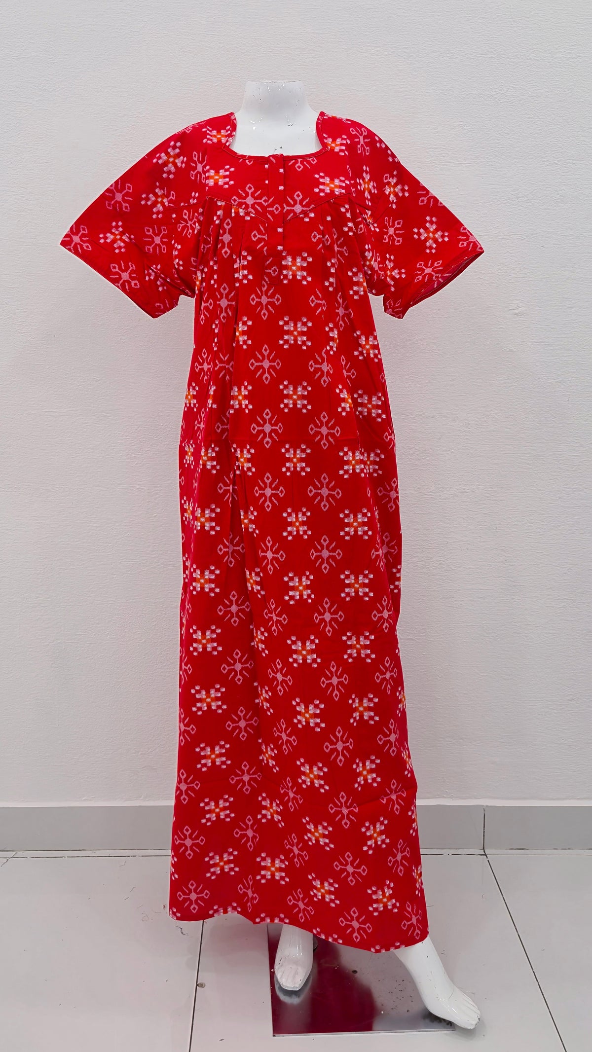 MANGAI Cotton Straight Zip Feeding Nighty |Post Pregnancy | Comfort and Style | Pleated Model | Soft Cotton Feeding Nighties (PSF)