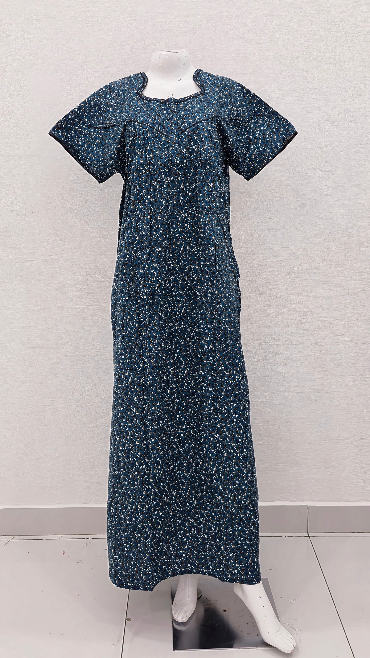 MANGAI Cotton Straight Zip Feeding Nighty |Post Pregnancy | Comfort and Style | Pleated Model | Soft Cotton Feeding Nighties (PSF)