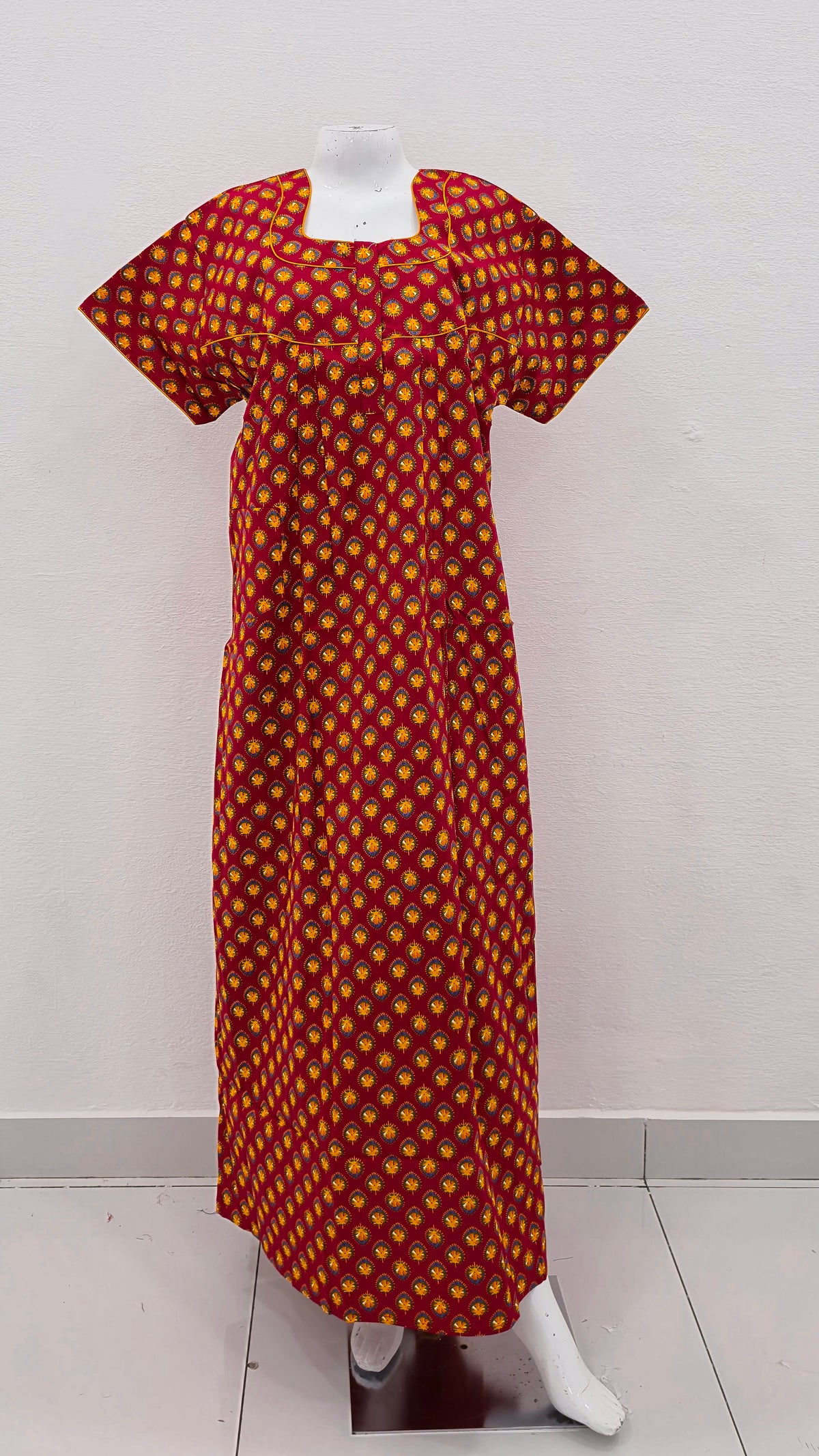 MANGAI Cotton Straight Zip Feeding Nighty |Post Pregnancy | Comfort and Style | Pleated Model | Soft Cotton Feeding Nighties (PSF)