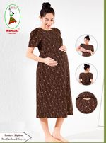 MANGAI HOSIERY Cotton Zipless Feeding Wear | Fancy Sleeve with Round Neck | Flap Open Zipless Feeding wear for Pregnancy Women (MMG)
