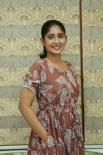 Stylish Arrivals Rayon Gathering Frock Model Night Gown's | Front Adjustable Gathering Style Rope Rope | Double Layer Sleeve | Trending Collection's for Stylish Women's (FKG)