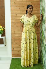 Stylish Arrivals Rayon Gathering Frock Model Night Gown's | Front Adjustable Gathering Style Rope Rope | Double Layer Sleeve | Trending Collection's for Stylish Women's (GFK)