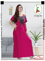 MANGAI Premium KARACHI Embroidery Nighties | Beautiful Embroidery Design's | Branded Quality | Half Sleeve | Regular Model | Stylish Nightdress for Women (KEM)