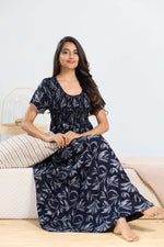 MANGAI RAYON Smocking Nighty | Beautiful Pleated Design | Side Pocket | Stylish Nighty for Trendy Women's | Your Perfect Nightwear Collection's (SRN)