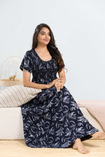 MANGAI RAYON Smocking Nighty | Beautiful Pleated Design | Side Pocket | Stylish Nighty for Trendy Women's | Your Perfect Nightwear Collection's (SRN)