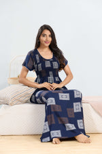 MANGAI RAYON Smocking Nighty | Beautiful Pleated Design | Side Pocket | Stylish Nighty for Trendy Women's | Your Perfect Nightwear Collection's (SRN)