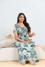 MANGAI RAYON Smocking Nighty | Beautiful Pleated Design | Side Pocket | Stylish Nighty for Trendy Women's | Your Perfect Nightwear Collection's (SRN)