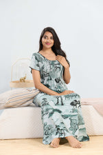 MANGAI RAYON Smocking Nighty | Beautiful Pleated Design | Side Pocket | Stylish Nighty for Trendy Women's | Your Perfect Nightwear Collection's (SRN)