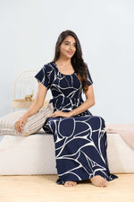 MANGAI RAYON Smocking Nighty | Beautiful Pleated Design | Side Pocket | Stylish Nighty for Trendy Women's | Your Perfect Nightwear Collection's (SRN)