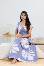 MANGAI RAYON Smocking Nighty | Beautiful Pleated Design | Side Pocket | Stylish Nighty for Trendy Women's | Your Perfect Nightwear Collection's (SRN)