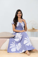 MANGAI RAYON Smocking Nighty | Beautiful Pleated Design | Side Pocket | Stylish Nighty for Trendy Women's | Your Perfect Nightwear Collection's (SRN)