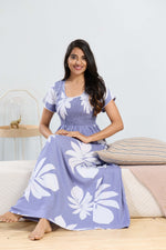 MANGAI RAYON Smocking Nighty | Beautiful Pleated Design | Side Pocket | Stylish Nighty for Trendy Women's | Your Perfect Nightwear Collection's (SRN)