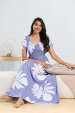 MANGAI RAYON Smocking Nighty | Beautiful Pleated Design | Side Pocket | Stylish Nighty for Trendy Women's | Your Perfect Nightwear Collection's (SRN)