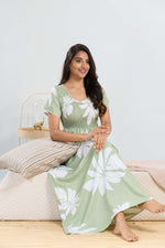 MANGAI RAYON Smocking Nighty | Beautiful Pleated Design | Side Pocket | Stylish Nighty for Trendy Women's | Your Perfect Nightwear Collection's (SRN)