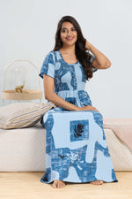 MANGAI RAYON Smocking Nighty | Beautiful Pleated Design | Side Pocket | Stylish Nighty for Trendy Women's | Your Perfect Nightwear Collection's (SRN)