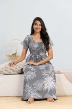 MANGAI RAYON Smocking Nighty | Beautiful Pleated Design | Side Pocket | Stylish Nighty for Trendy Women's | Your Perfect Nightwear Collection's (SRN)