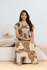 MANGAI RAYON Smocking Nighty | Beautiful Pleated Design | Side Pocket | Stylish Nighty for Trendy Women's | Your Perfect Nightwear Collection's (SRN)