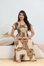 MANGAI RAYON Smocking Nighty | Beautiful Pleated Design | Side Pocket | Stylish Nighty for Trendy Women's | Your Perfect Nightwear Collection's (SRN)