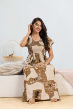 MANGAI RAYON Smocking Nighty | Beautiful Pleated Design | Side Pocket | Stylish Nighty for Trendy Women's | Your Perfect Nightwear Collection's (SRN)