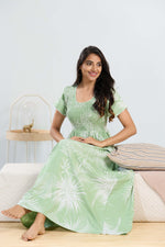 MANGAI RAYON Smocking Nighty | Beautiful Pleated Design | Side Pocket | Stylish Nighty for Trendy Women's | Your Perfect Nightwear Collection's (SRN)