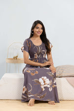 MANGAI RAYON Smocking Nighty | Beautiful Pleated Design | Side Pocket | Stylish Nighty for Trendy Women's | Your Perfect Nightwear Collection's (SRN)