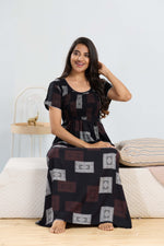 MANGAI RAYON Smocking Nighty | Beautiful Pleated Design | Side Pocket | Stylish Nighty for Trendy Women's | Your Perfect Nightwear Collection's (SRN)