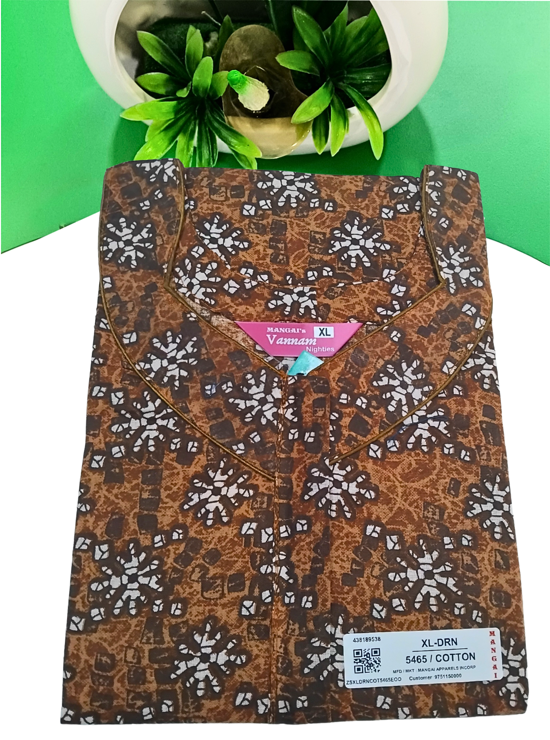 MANGAI Daily Wear Casual Comfort Fit Cotton Printed Nighties | Front Open Zipper Model |Summer Arrival's for Trendy Women's (DRN)