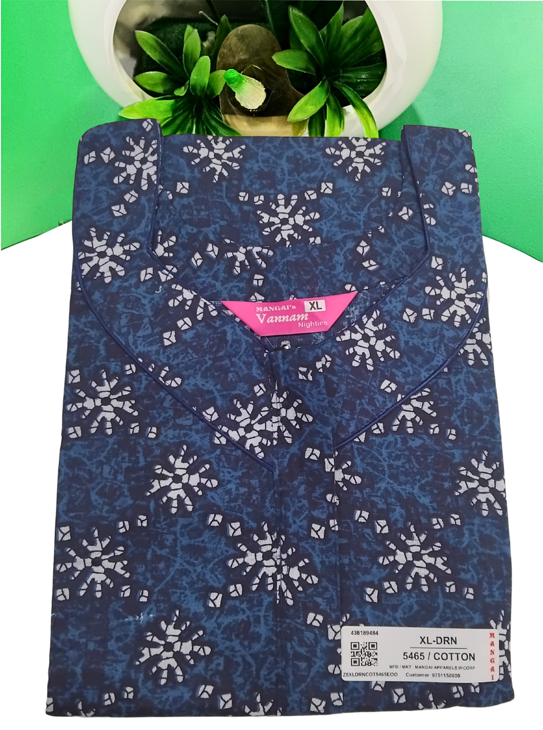 MANGAI Daily Wear Casual Comfort Fit Cotton Printed Nighties | Front Open Zipper Model |Summer Arrival's for Trendy Women's (DRN)