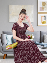 ALPINE Smocking Nighty | Beautiful Pleated Design | Side Pocket | Stylish Nighty for Trendy Women's | Your Perfect Nightwear Collection's (SAP)