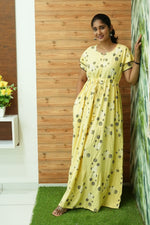 Stylish Arrivals Rayon Gathering Frock Model Night Gown's | Front Adjustable Gathering Style Rope Rope | Double Layer Sleeve | Trending Collection's for Stylish Women's (GFK)