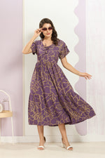 Rayon MAXI FROCK Model Nighties | Fancy Petal Sleeve | Fancy Neck & Side Pocket | Pleated Frock MAXI Style | Trendy Collection's for Stylish Women & Teenage Girl (FSF)