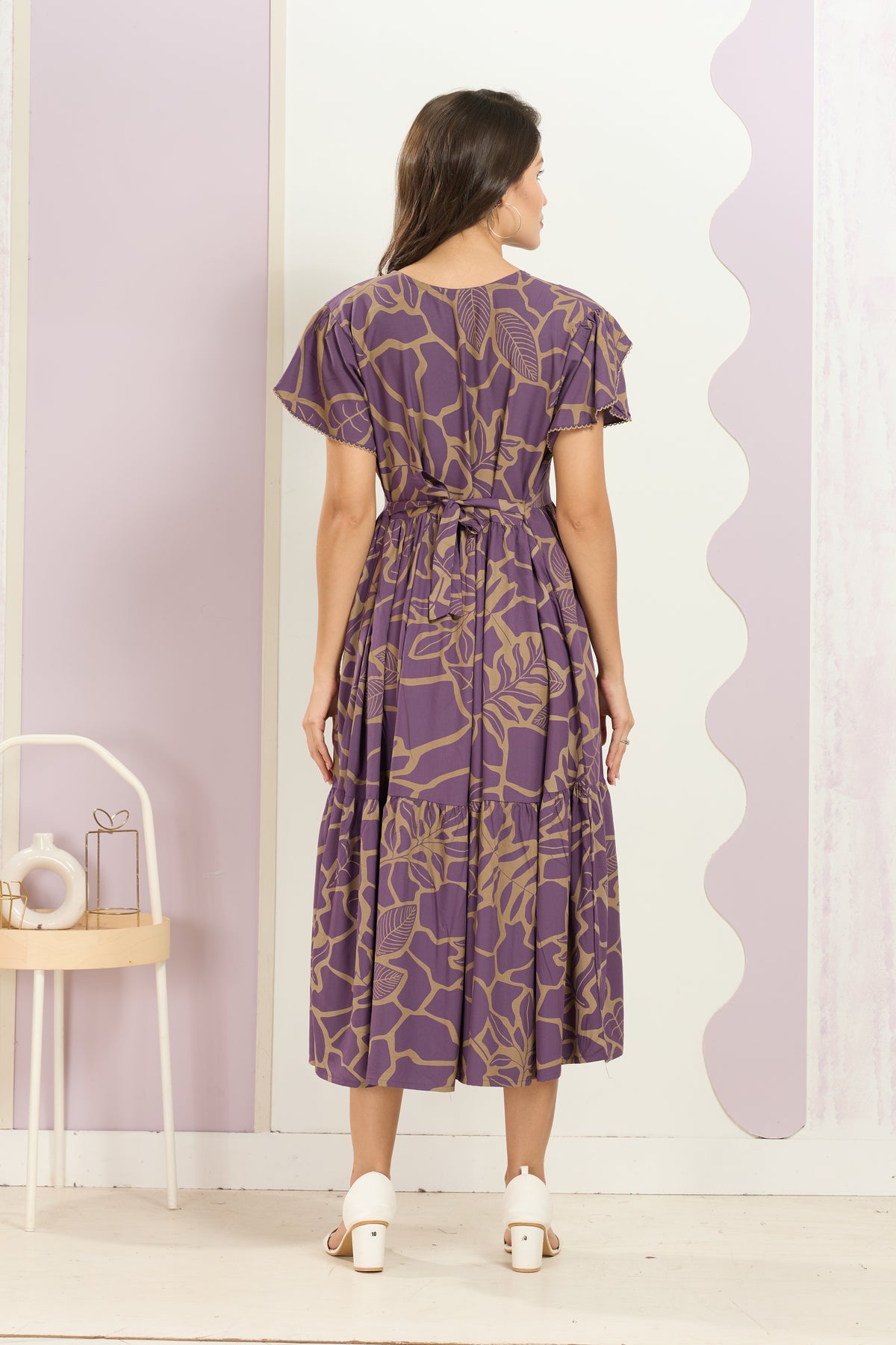 Rayon MAXI FROCK Model Nighties | Fancy Petal Sleeve | Fancy Neck & Side Pocket | Pleated Frock MAXI Style | Trendy Collection's for Stylish Women & Teenage Girl (FSF)