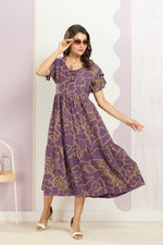 Rayon MAXI FROCK Model Nighties | Fancy Petal Sleeve | Fancy Neck & Side Pocket | Pleated Frock MAXI Style | Trendy Collection's for Stylish Women & Teenage Girl (FSF)