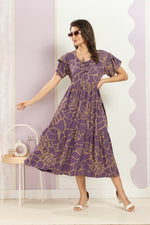 Rayon MAXI FROCK Model Nighties | Fancy Petal Sleeve | Fancy Neck & Side Pocket | Pleated Frock MAXI Style | Trendy Collection's for Stylish Women & Teenage Girl (FSF)