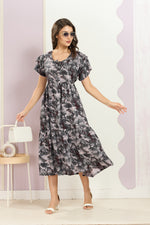 Rayon MAXI FROCK Model Nighties | Fancy Petal Sleeve | Fancy Neck & Side Pocket | Pleated Frock MAXI Style | Trendy Collection's for Stylish Women & Teenage Girl (FSF)