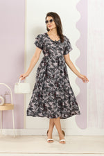 Rayon MAXI FROCK Model Nighties | Fancy Petal Sleeve | Fancy Neck & Side Pocket | Pleated Frock MAXI Style | Trendy Collection's for Stylish Women & Teenage Girl (FSF)